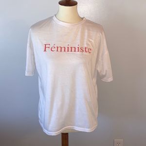 [JCL] White “Feministe” Shirt - Size Medium